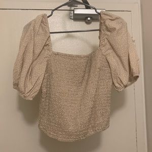 Abercrombie and Fitch Smocked Puff Sleeve Top
